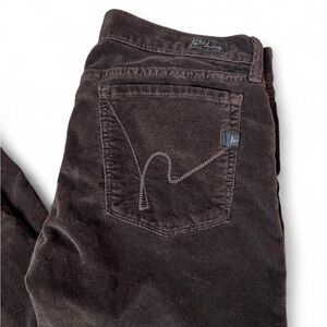 Citizens of Humanity Anthropologie brown Velvet boot cut pants sz 30 y2k